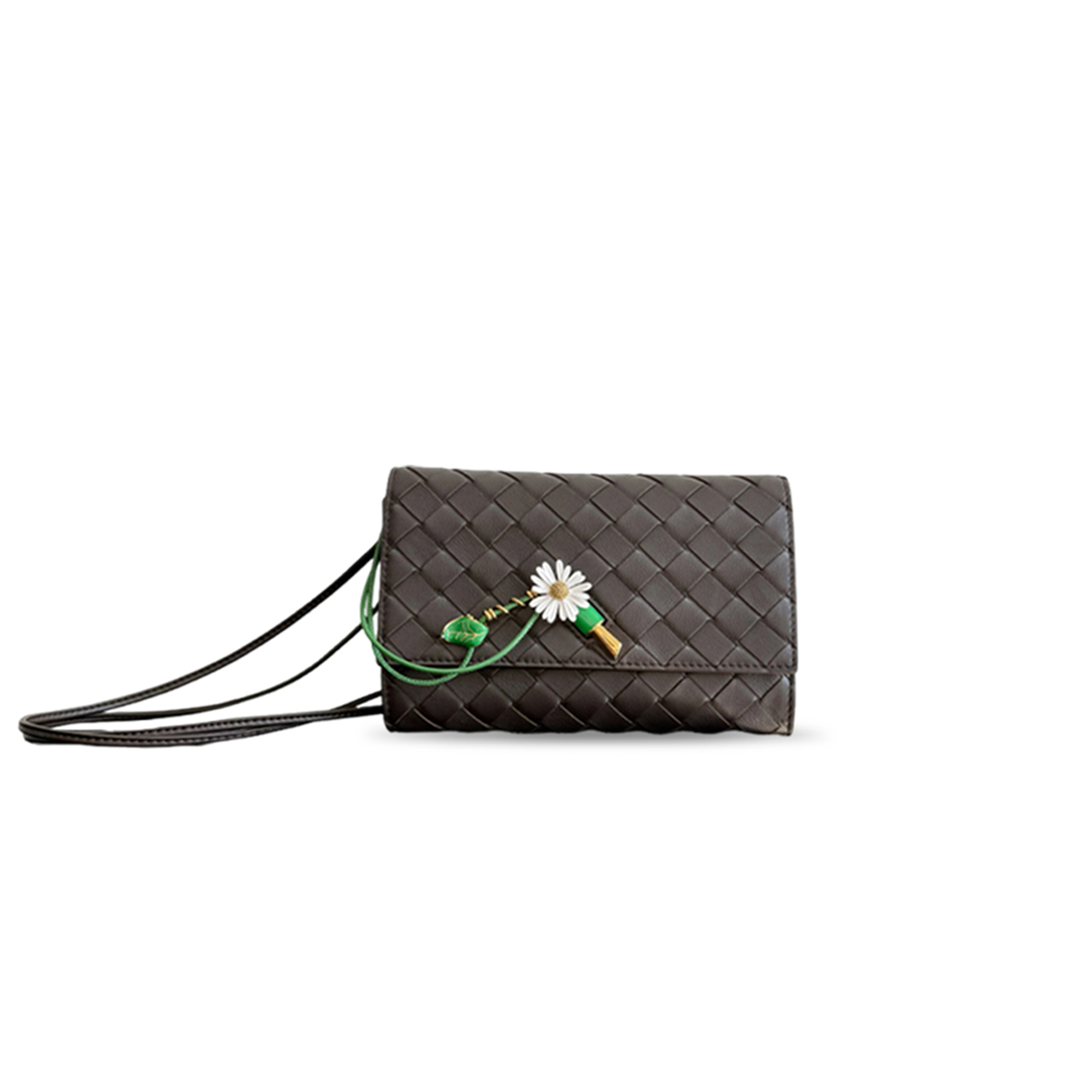 BOTTEGA VENETA LEATHER ANDIAMO DAISY CROSS-BODY BAG 838870 (19*12.6*2cm)
